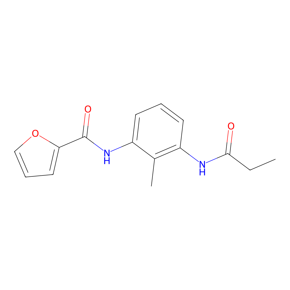 N-[2-methyl-3-(propionylamino)phenyl]-2-furamide molecular structure, CAS 1030681-22-1