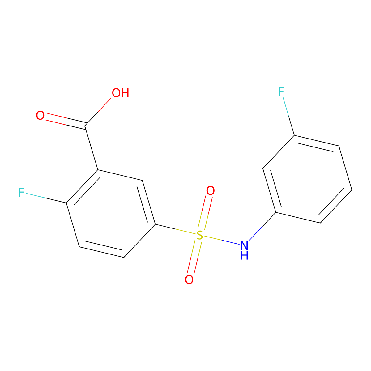 2-fluoro-5-[(3-fluorophenyl)sulfamoyl]benzoic Acid molecular structure, CAS 1030694-79-1