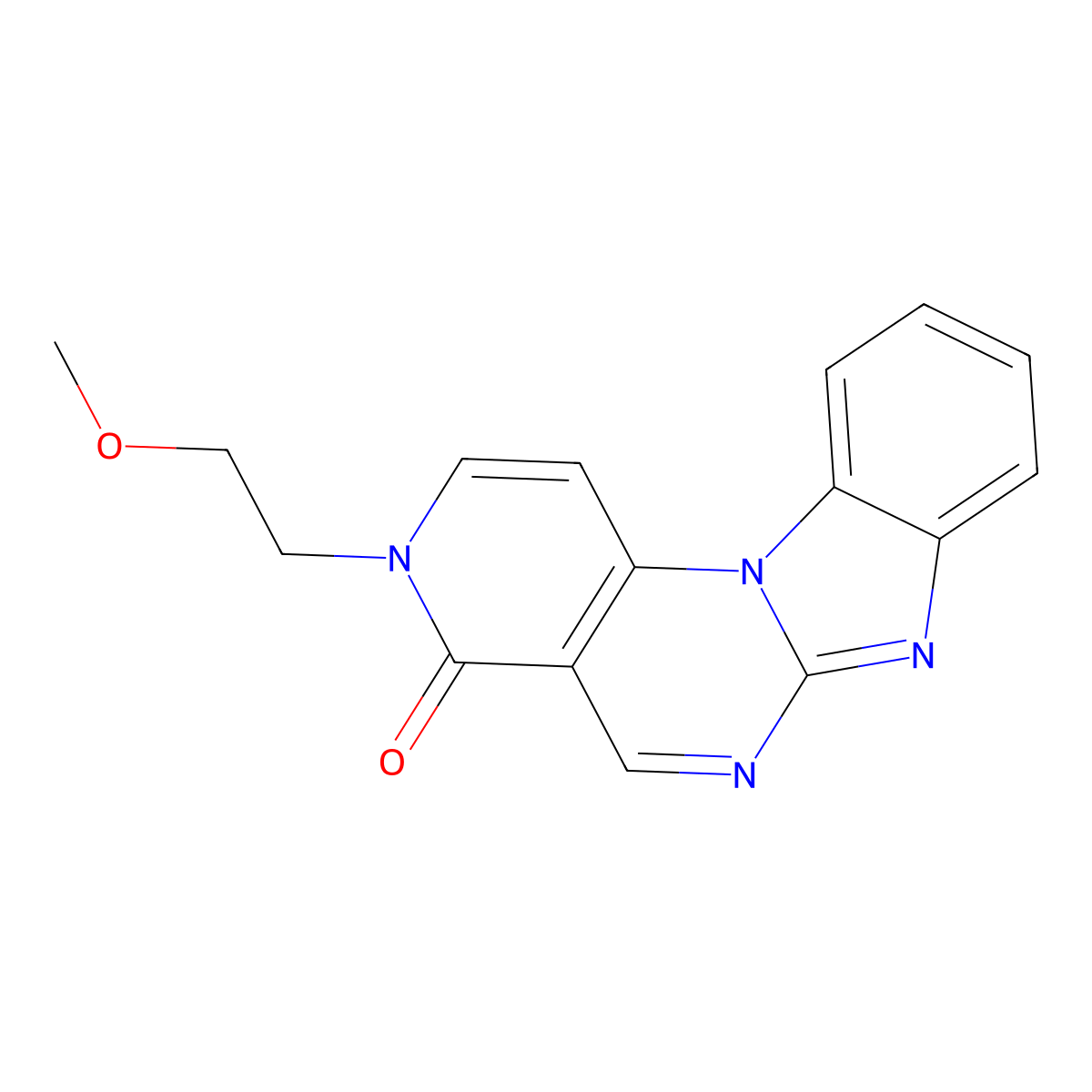 3-(2-methoxyethyl)benzo[4,5]imidazo[1,2-a]pyrido[3,4-e]pyrimidin-4(3H)-one molecular structure, CAS 1030697-48-3