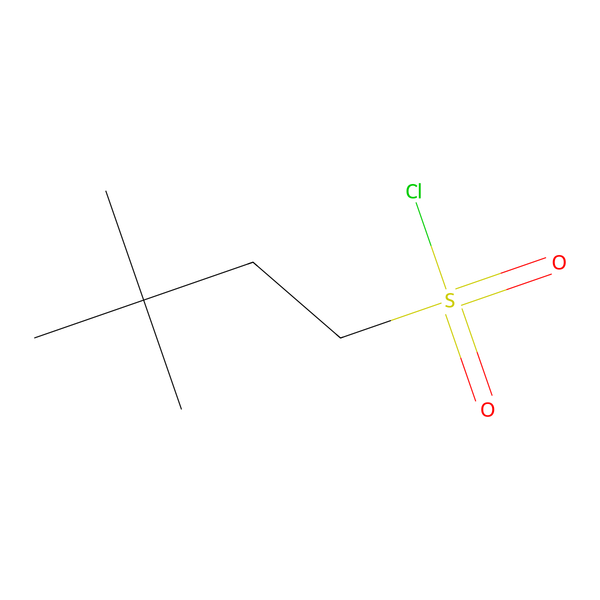 3,3-Dimethylbutane-1-sulfonyl chloride molecular structure, CAS 10307-18-3