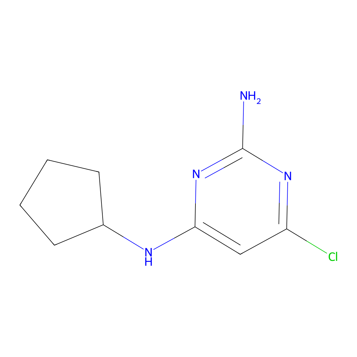 6-chloro-N4-cyclopentylpyrimidine-2,4-diamine molecular structure, CAS 1030739-38-8