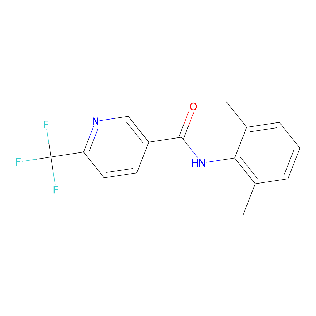 N-(2,6-Dimethylphenyl)-6-(trifluoromethyl)-3-pyridinecarboxamide molecular structure, CAS 1030766-41-6