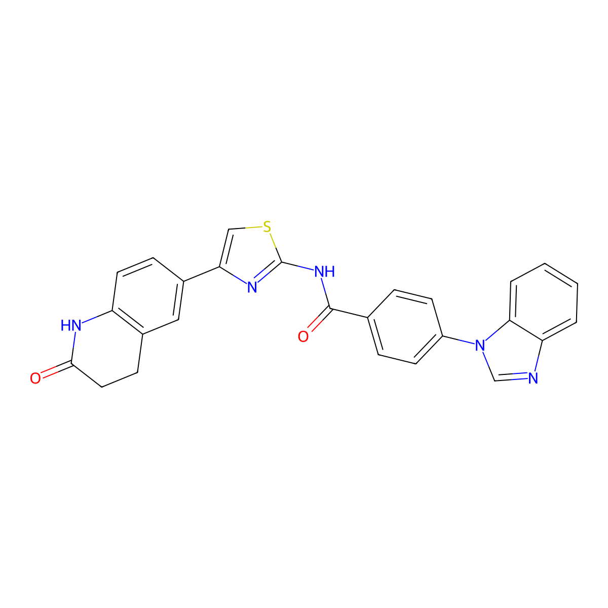 4-(1H-1,3-benzodiazol-1-yl)-N-[4-(2-oxo-1,2,3,4-tetrahydroquinolin-6-yl)-1,3-thiazol-2-yl]benzamide molecular structure, CAS 1030769-75-5