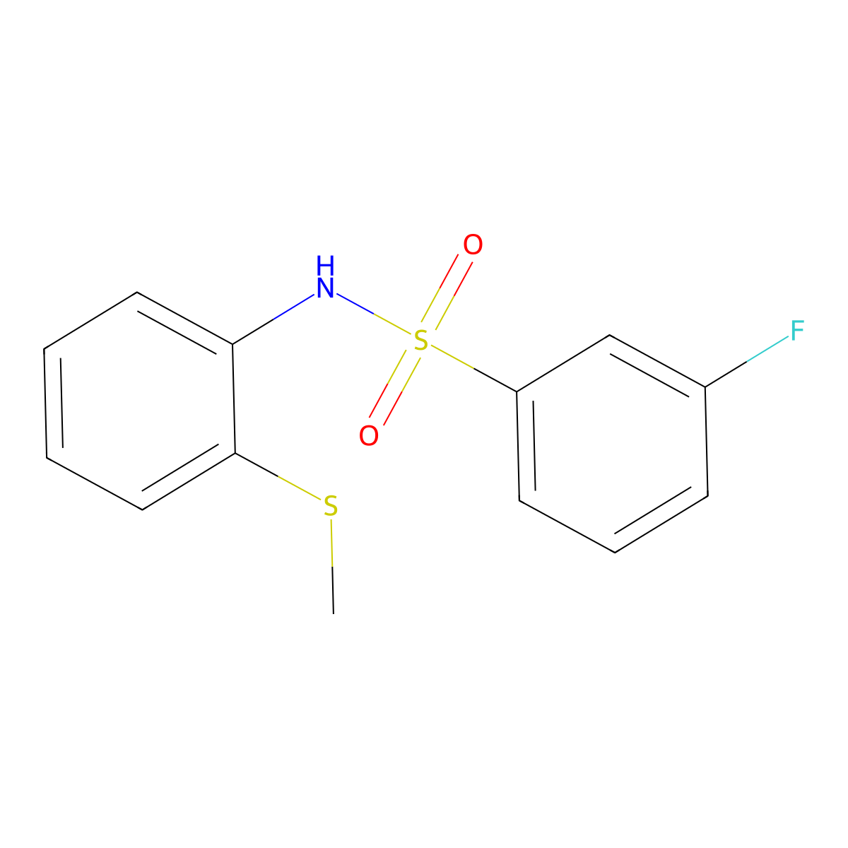3-fluoro-N-[2-(methylsulfanyl)phenyl]benzenesulfonamide molecular structure, CAS 1030786-96-9