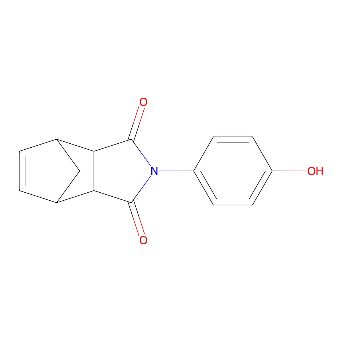 2-(4-hydroxyphenyl)-3a,4,7,7a-tetrahydro-1H-4,7-methanoisoindole-1,3(2H)-dione molecular structure, CAS 10308-54-0