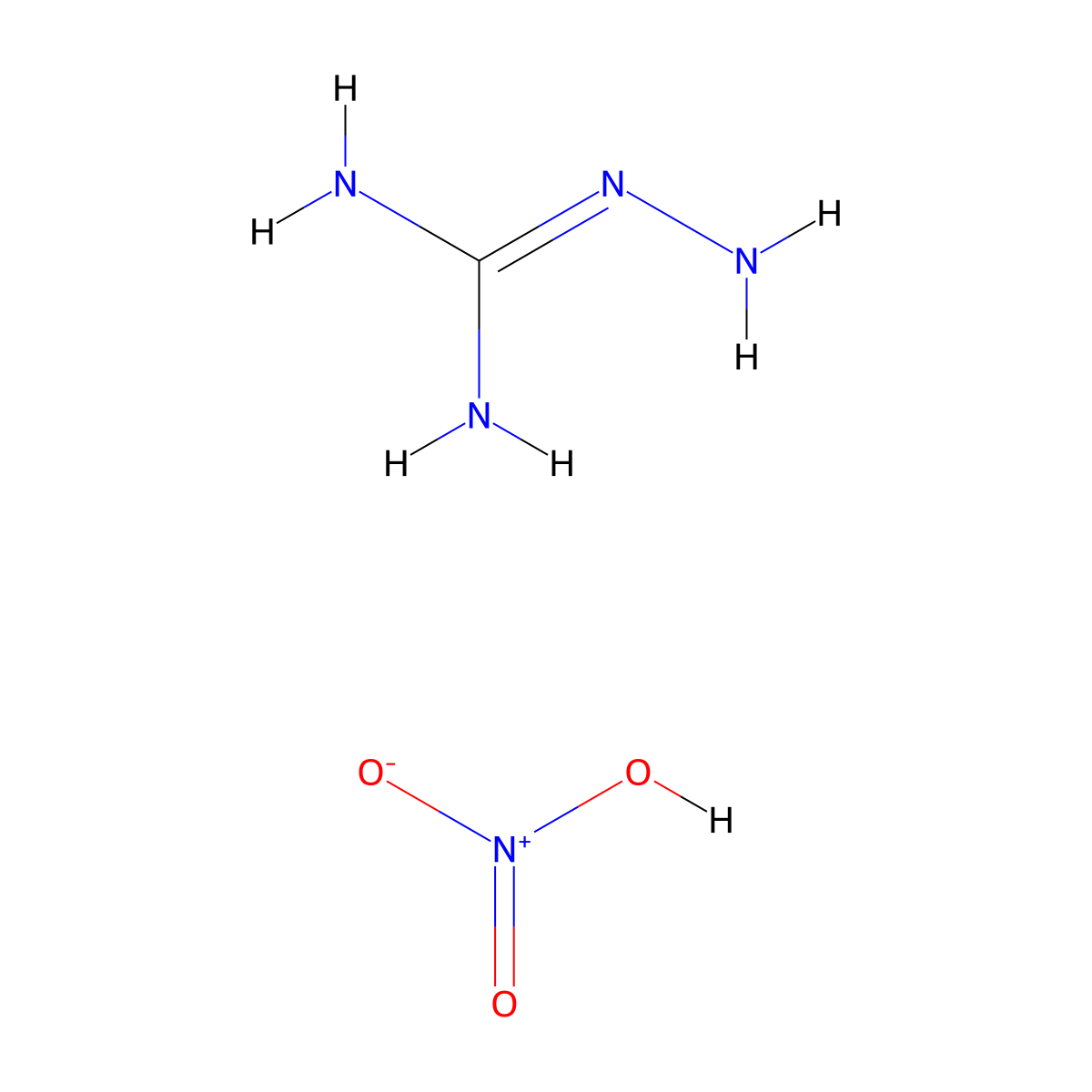 Hydrazinecarboximidamide, nitrate (1:1) molecular structure, CAS 10308-82-4