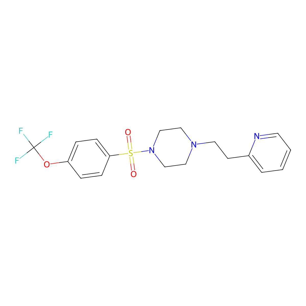 1-[2-(Pyridin-2-yl)ethyl]-4-[4-(trifluoromethoxy)benzenesulfonyl]piperazine molecular structure, CAS 1030816-93-3