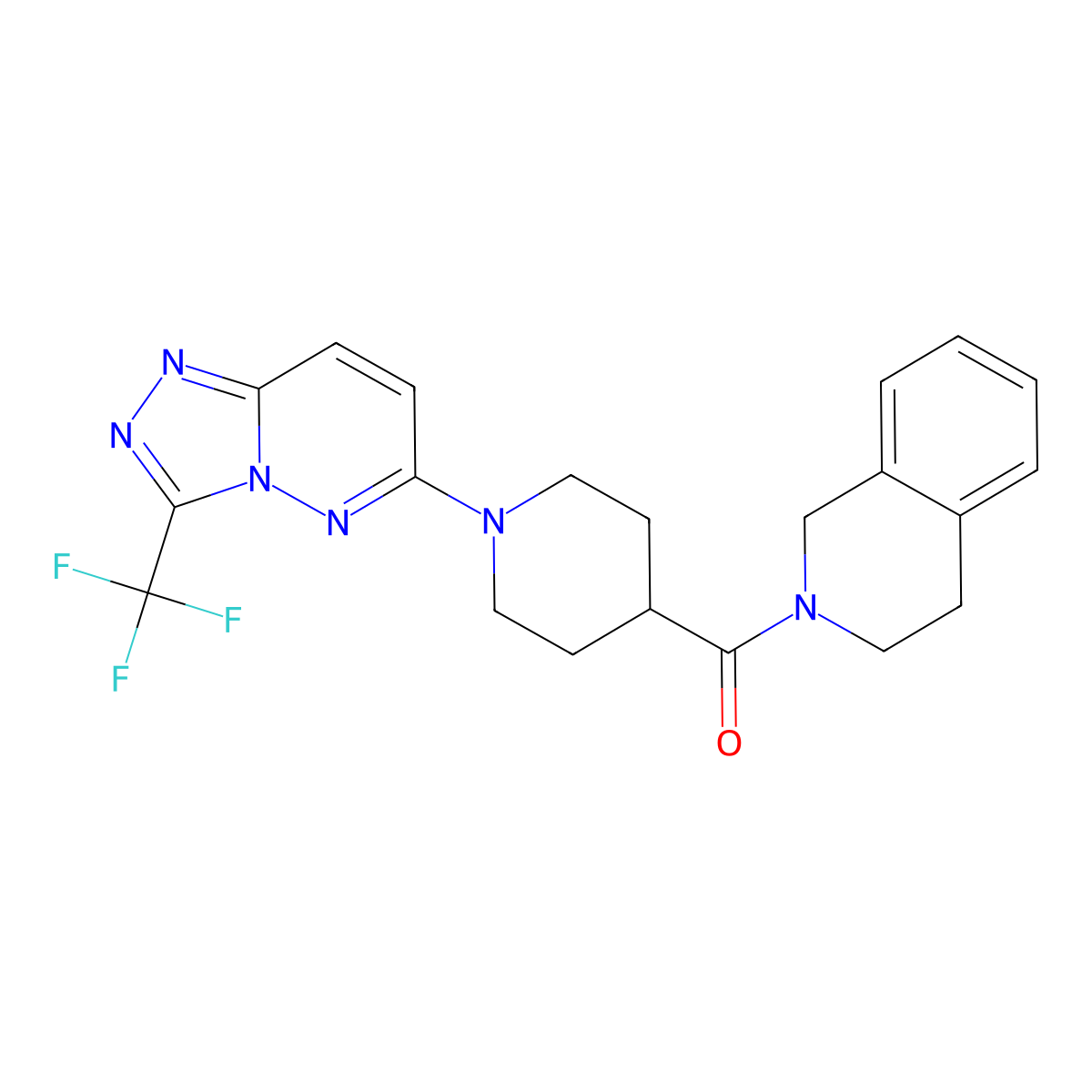 3,4-dihydroisoquinolin-2(1H)-yl{1-[3-(trifluoromethyl)[1,2,4]triazolo[4,3-b]pyridazin-6-yl]piperidin-4-yl}methanone molecular structure, CAS 1030819-80-7