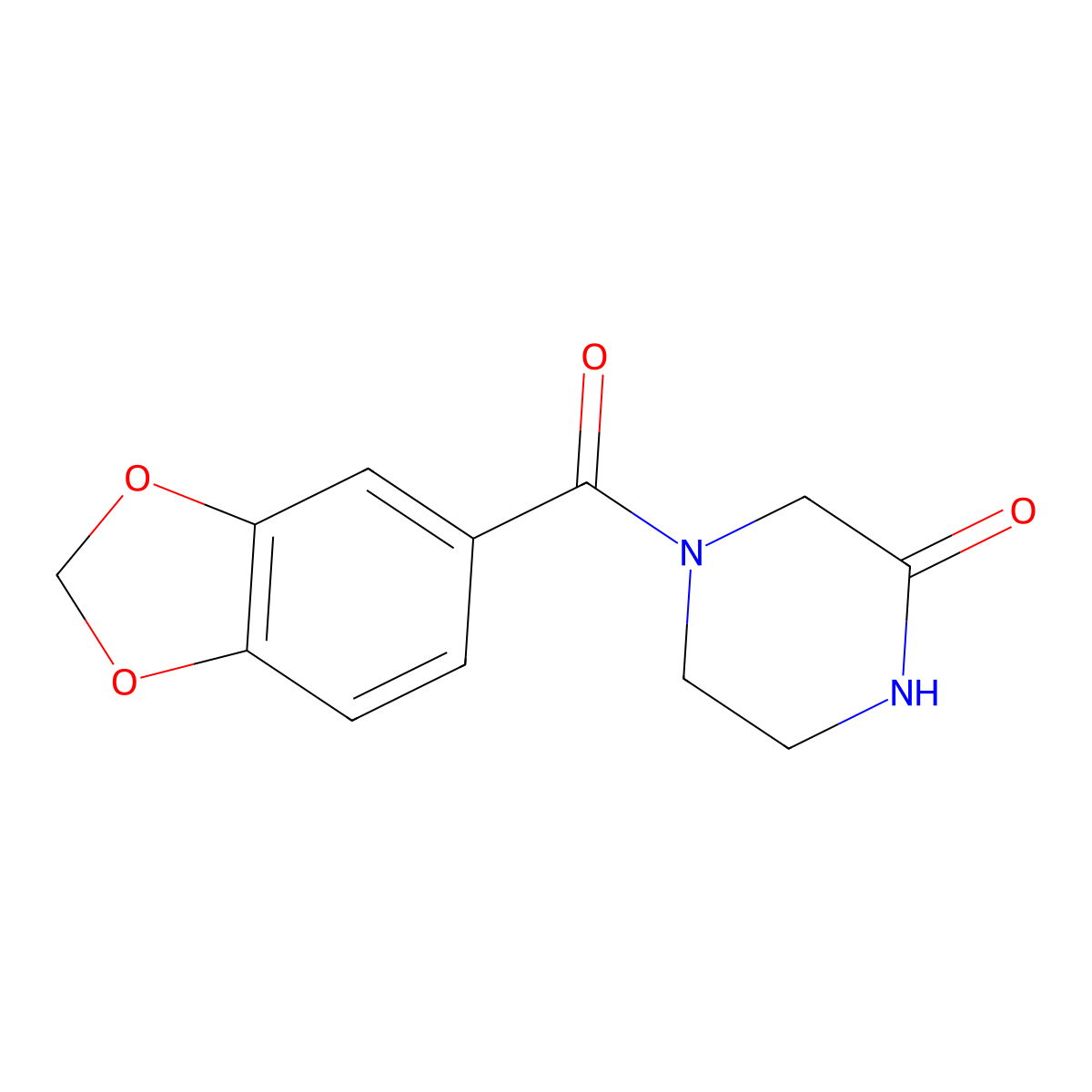 4-(1,3-Benzodioxole-5-carbonyl)piperazin-2-one molecular structure, CAS 1030820-72-4