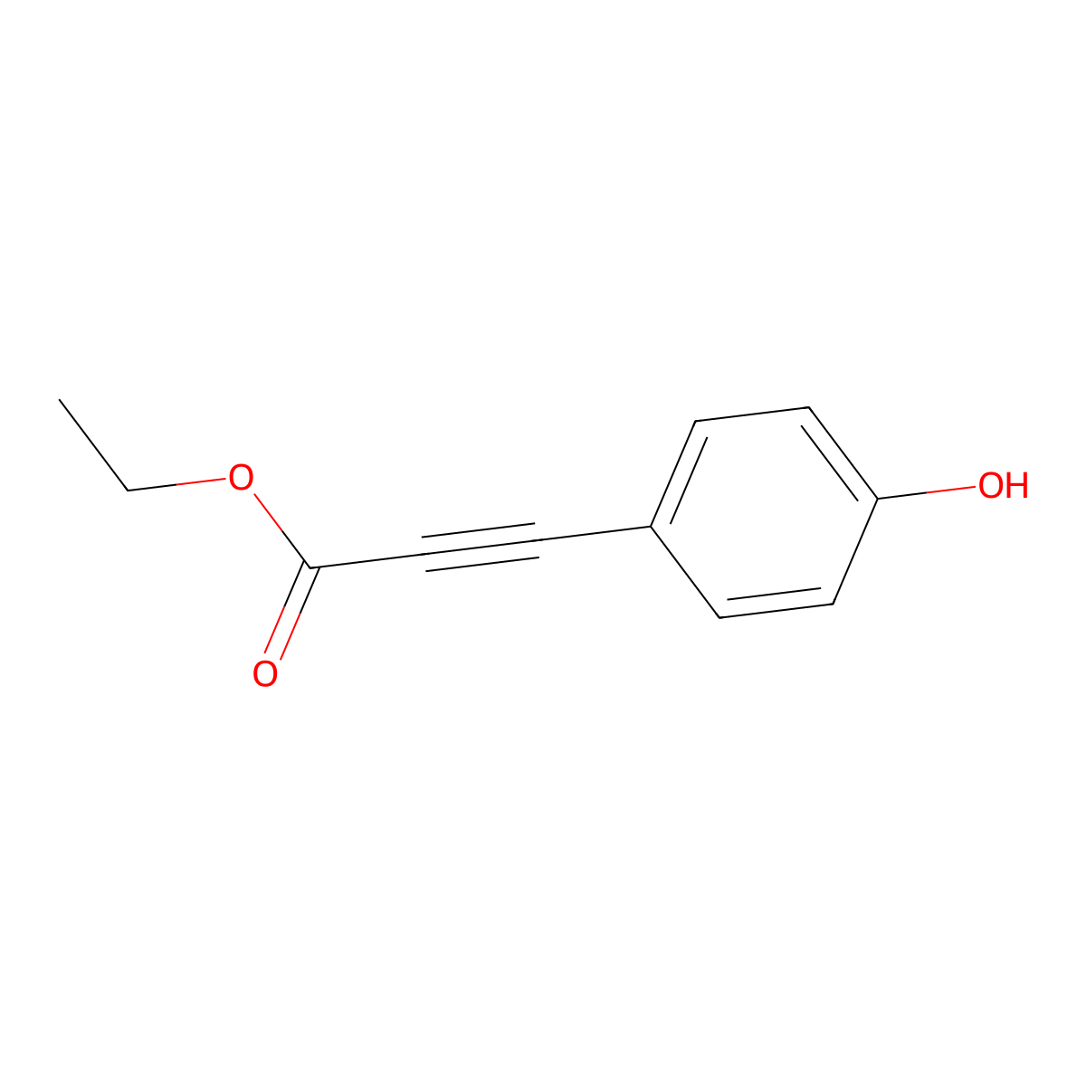 Ethyl 3-(4-hydroxyphenyl)prop-2-ynoate molecular structure, CAS 1030828-84-2