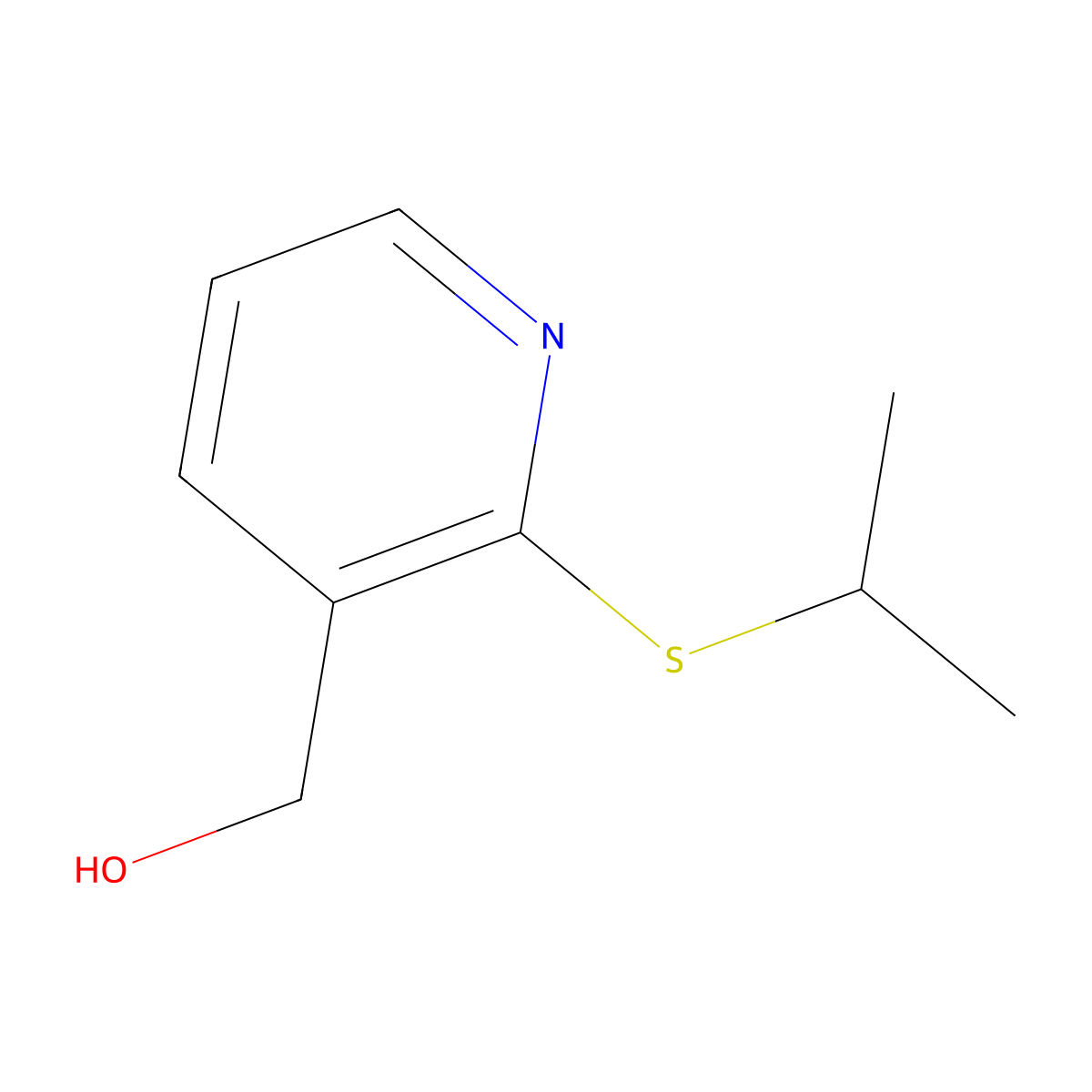 [2-(Propan-2-ylsulfanyl)pyridin-3-yl]methanol molecular structure, CAS 1030829-17-4