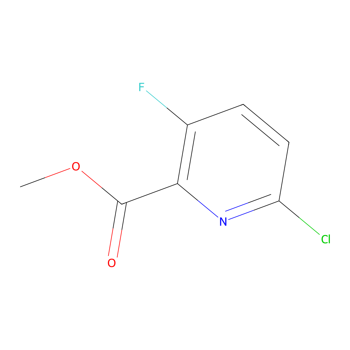 Methyl 6-chloro-3-fluoropicolinate molecular structure, CAS 1030829-21-0
