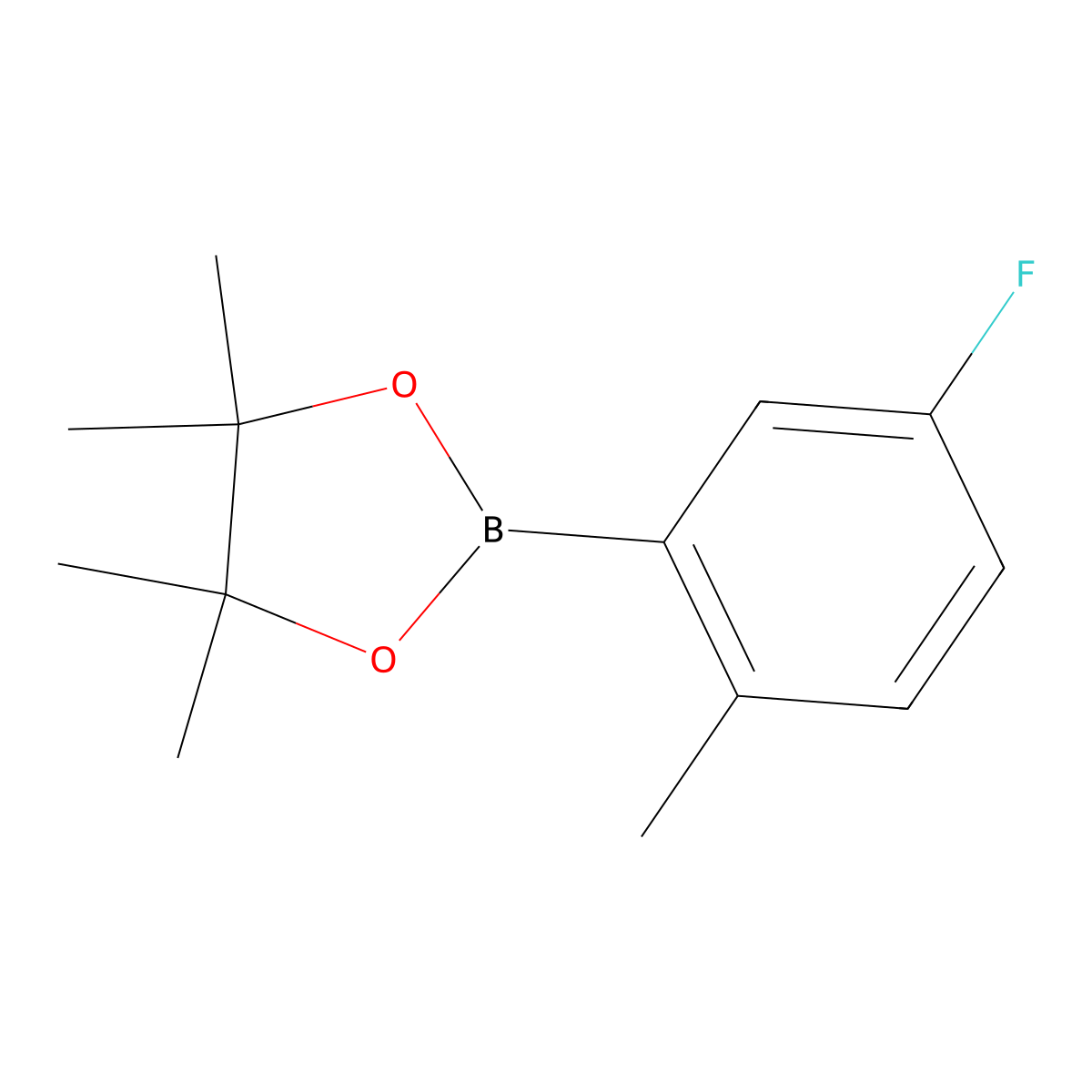 2-(5-Fluoro-2-methylphenyl)-4,4,5,5-tetramethyl-1,3,2-dioxaborolane molecular structure, CAS 1030832-38-2