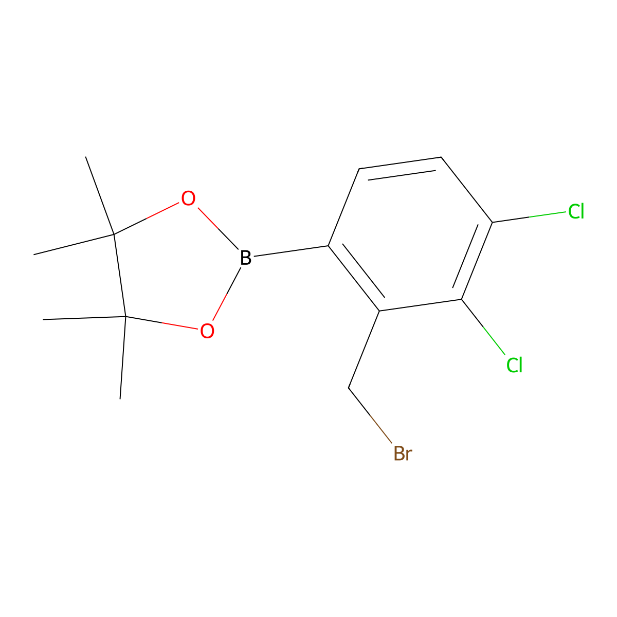 2-[2-(Bromomethyl)-3,4-dichlorophenyl]-4,4,5,5-tetramethyl-1,3,2-dioxaborolane molecular structure, CAS 1030832-48-4