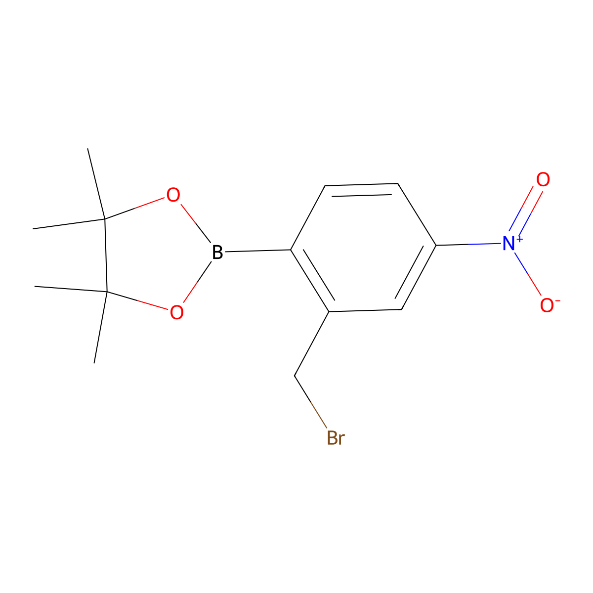 2-[2-(Bromomethyl)-4-nitrophenyl]-4,4,5,5-tetramethyl-1,3,2-dioxaborolane molecular structure, CAS 1030832-68-8