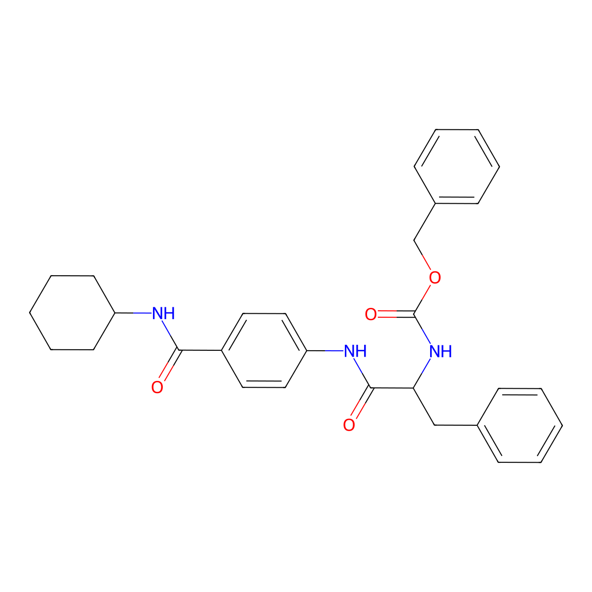 Nalpha-[(benzyloxy)carbonyl]-N-[4-(cyclohexylcarbamoyl)phenyl]phenylalaninamide molecular structure, CAS 1030834-55-9