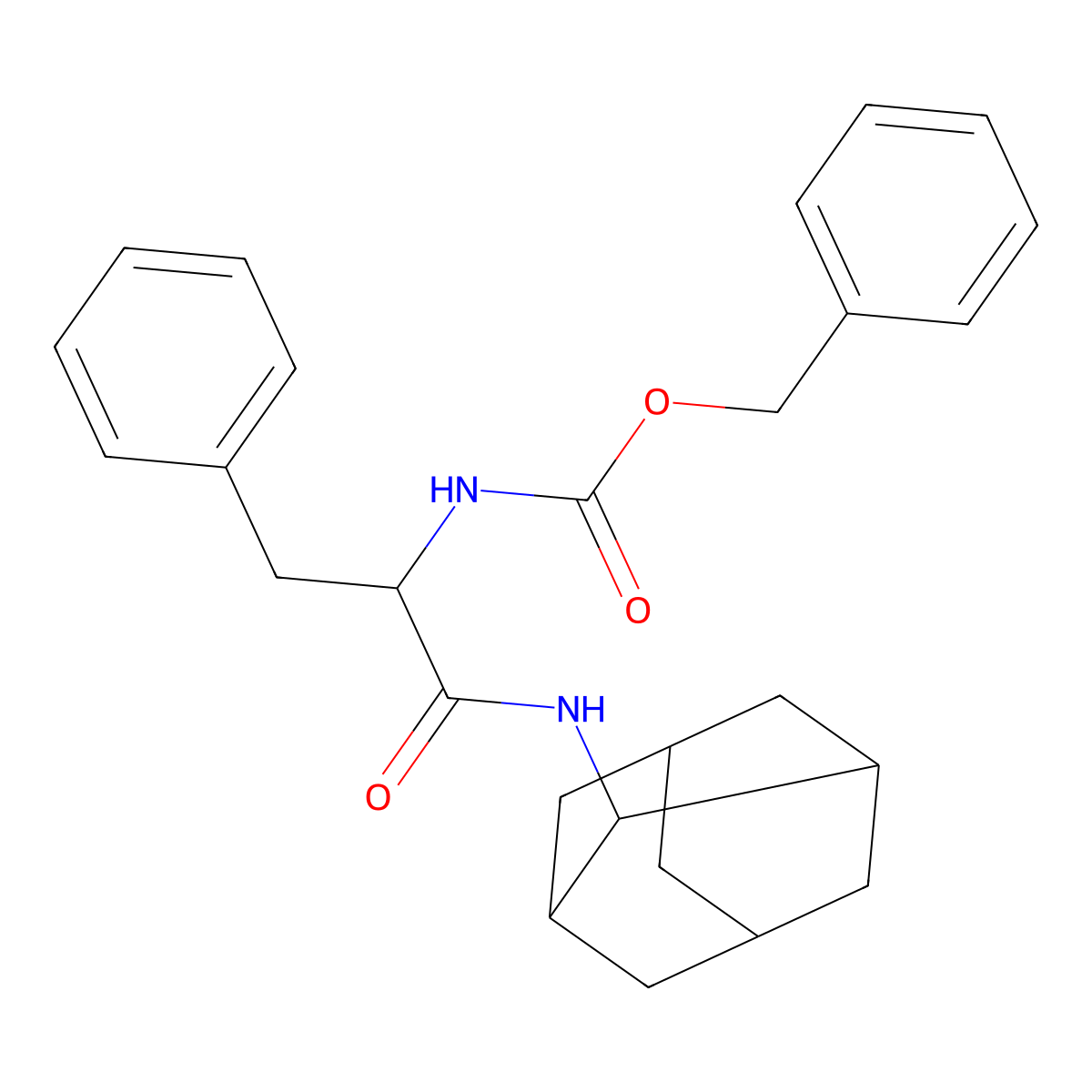 Benzyl [1-oxo-3-phenyl-1-(tricyclo[3.3.1.1~3,7~]dec-2-ylamino)propan-2-yl]carbamate molecular structure, CAS 1030839-36-1