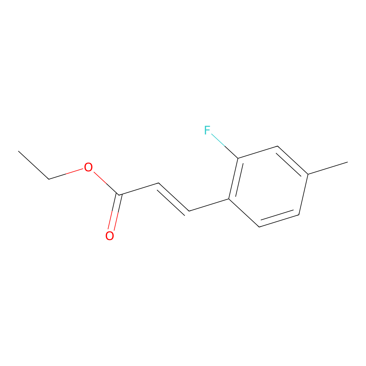 ethyl (2E)-3-(2-fluoro-4-methylphenyl)prop-2-enoate molecular structure, CAS 1030846-76-4