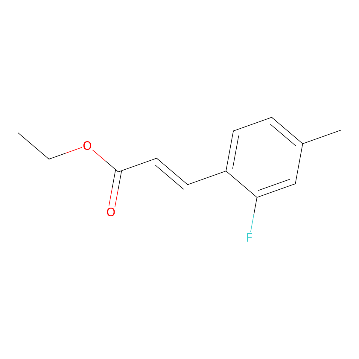 ethyl (2E)-3-(2-fluoro-4-methylphenyl)prop-2-enoate molecular structure, CAS 1030846-76-4