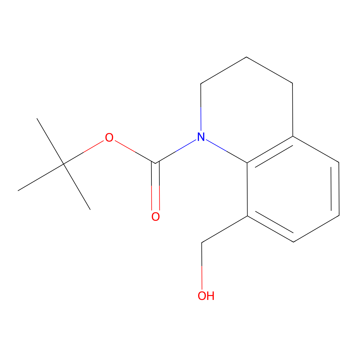tert-butyl 8-(hydroxymethyl)-3,4-dihydroquinoline-1(2H)-carboxylate molecular structure, CAS 1030846-87-7