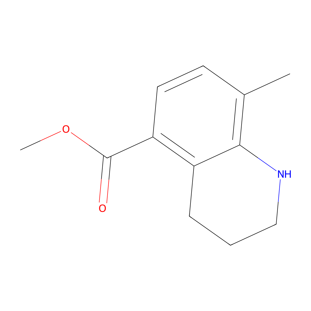 Methyl 8-methyl-1,2,3,4-tetrahydroquinoline-5-carboxylate molecular structure, CAS 1030848-28-2