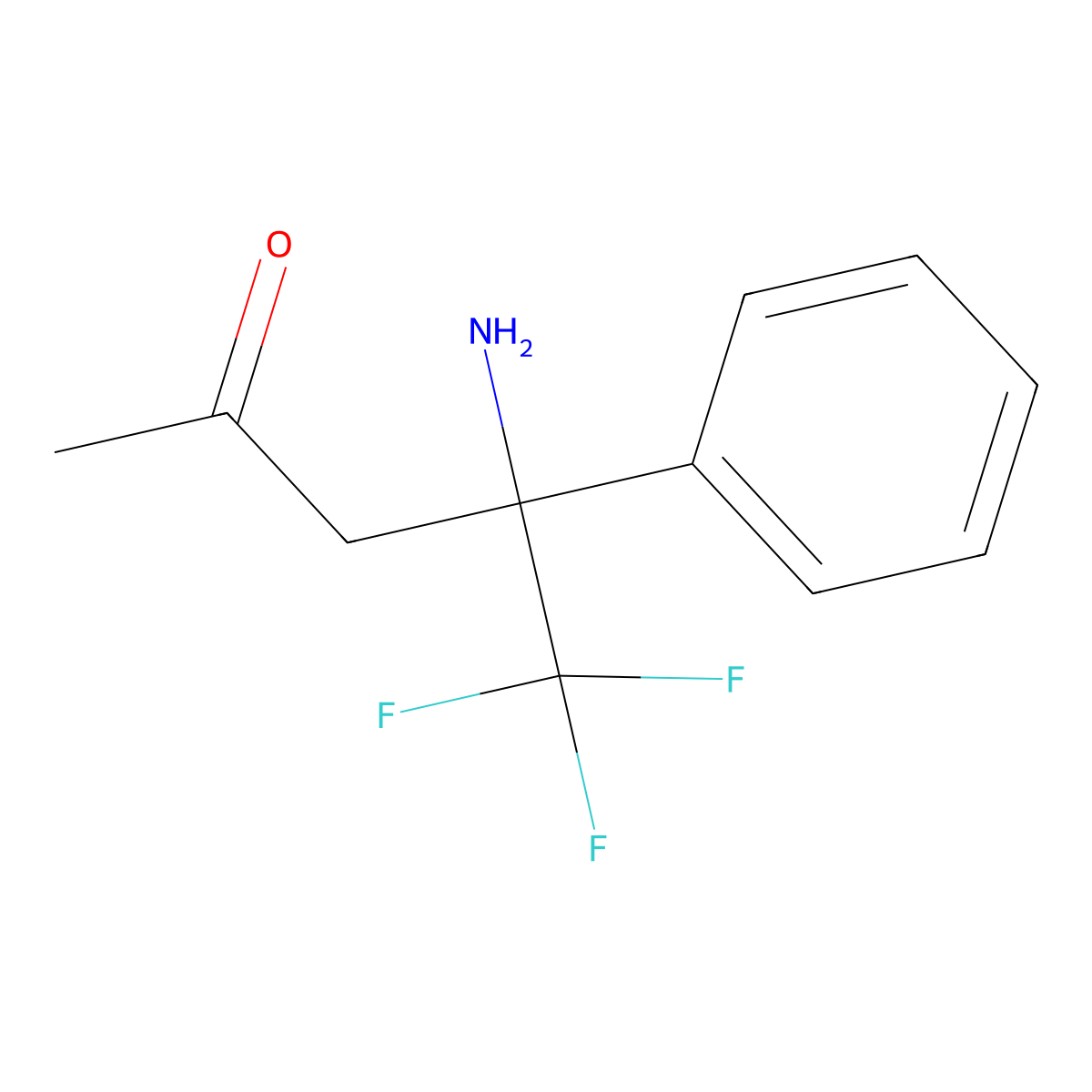 (4S)-4-amino-5,5,5-trifluoro-4-phenylpentan-2-one molecular structure, CAS 1030852-36-8