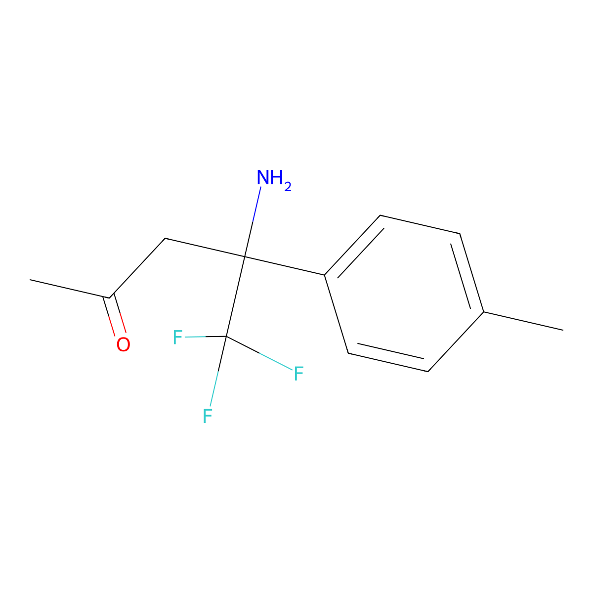(4S)-4-amino-5,5,5-trifluoro-4-(4-methylphenyl)pentan-2-one molecular structure, CAS 1030852-38-0
