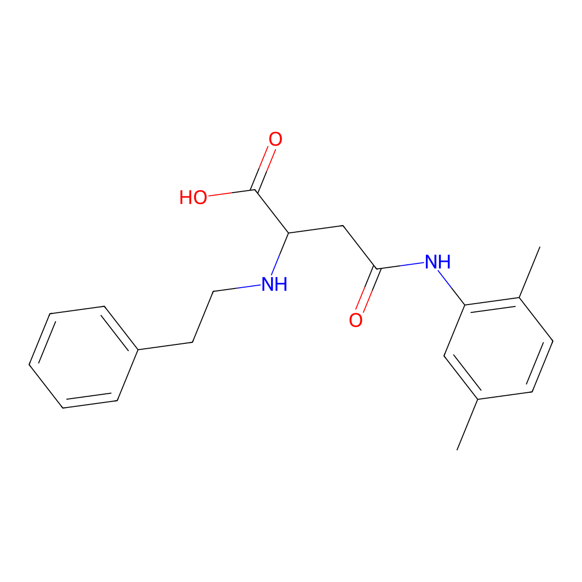 4-((2,5-Dimethylphenyl)amino)-4-oxo-2-(phenethylamino)butanoic acid molecular structure, CAS 1030854-83-1