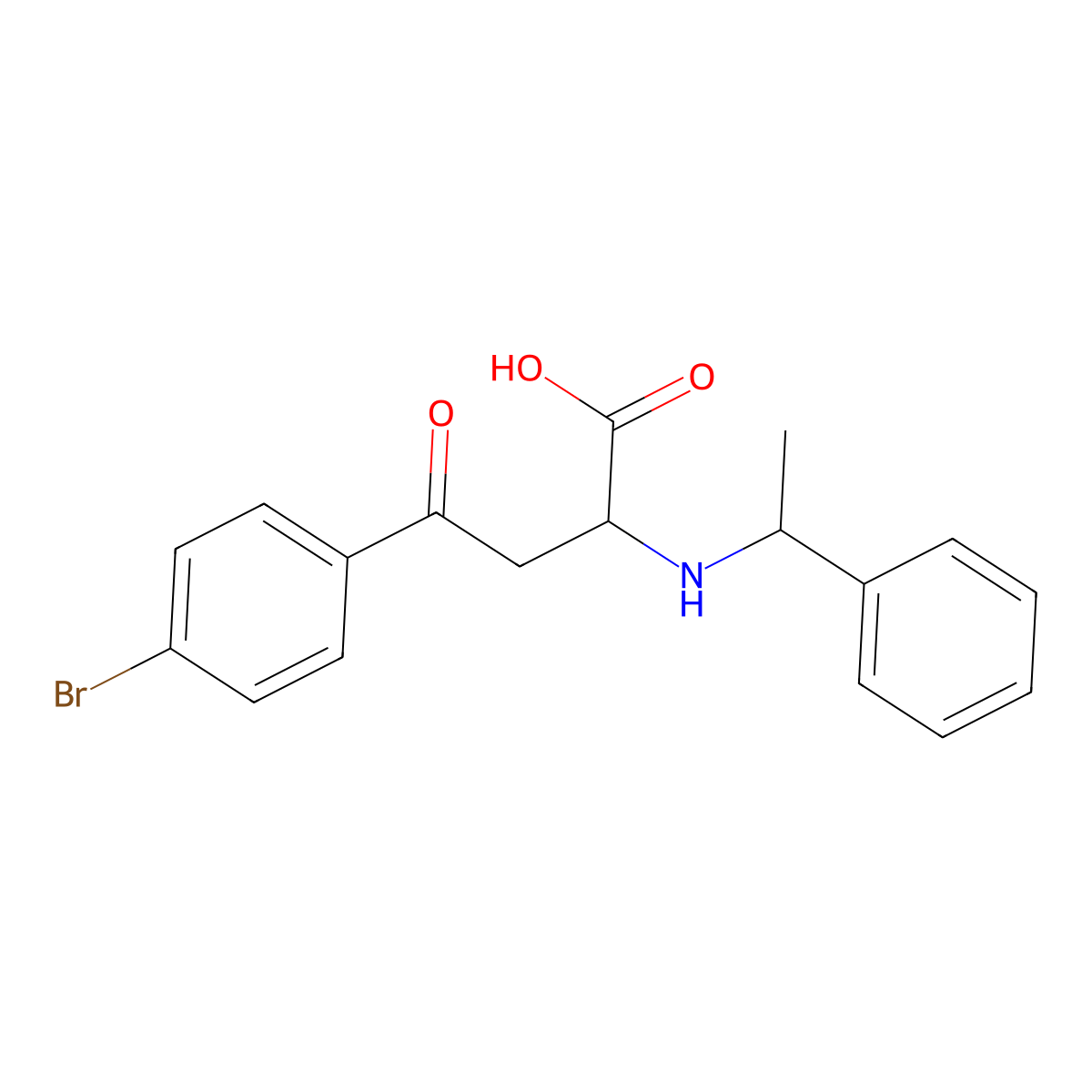 4-(4-bromophenyl)-4-oxo-2-(1-phenylethylamino)butanoic Acid molecular structure, CAS 1030856-03-1