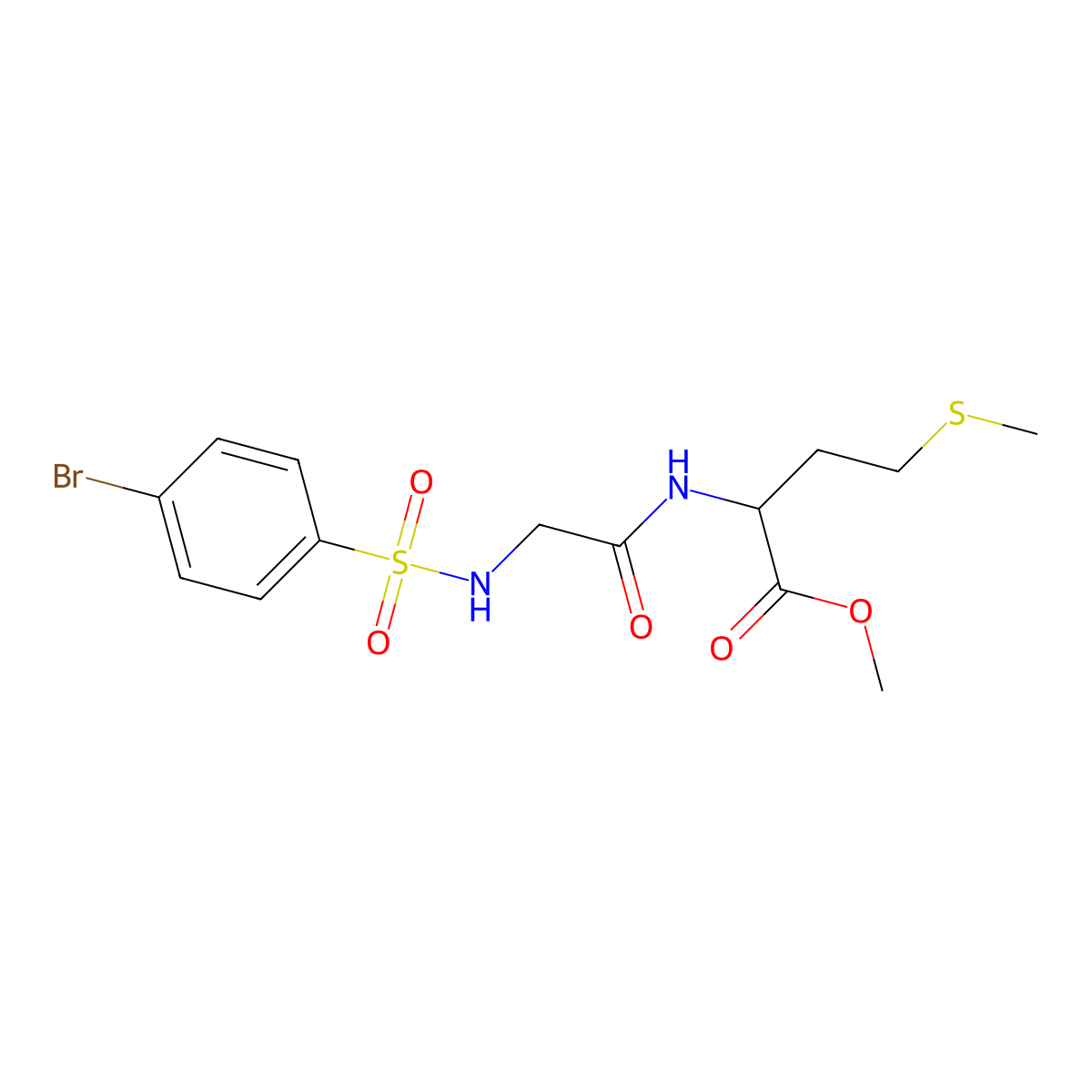 Methyl 2-[(2-{[(4-bromophenyl)sulfonyl]amino}acetyl)amino]-4-(methylsulfanyl)butanoate molecular structure, CAS 1030856-94-0