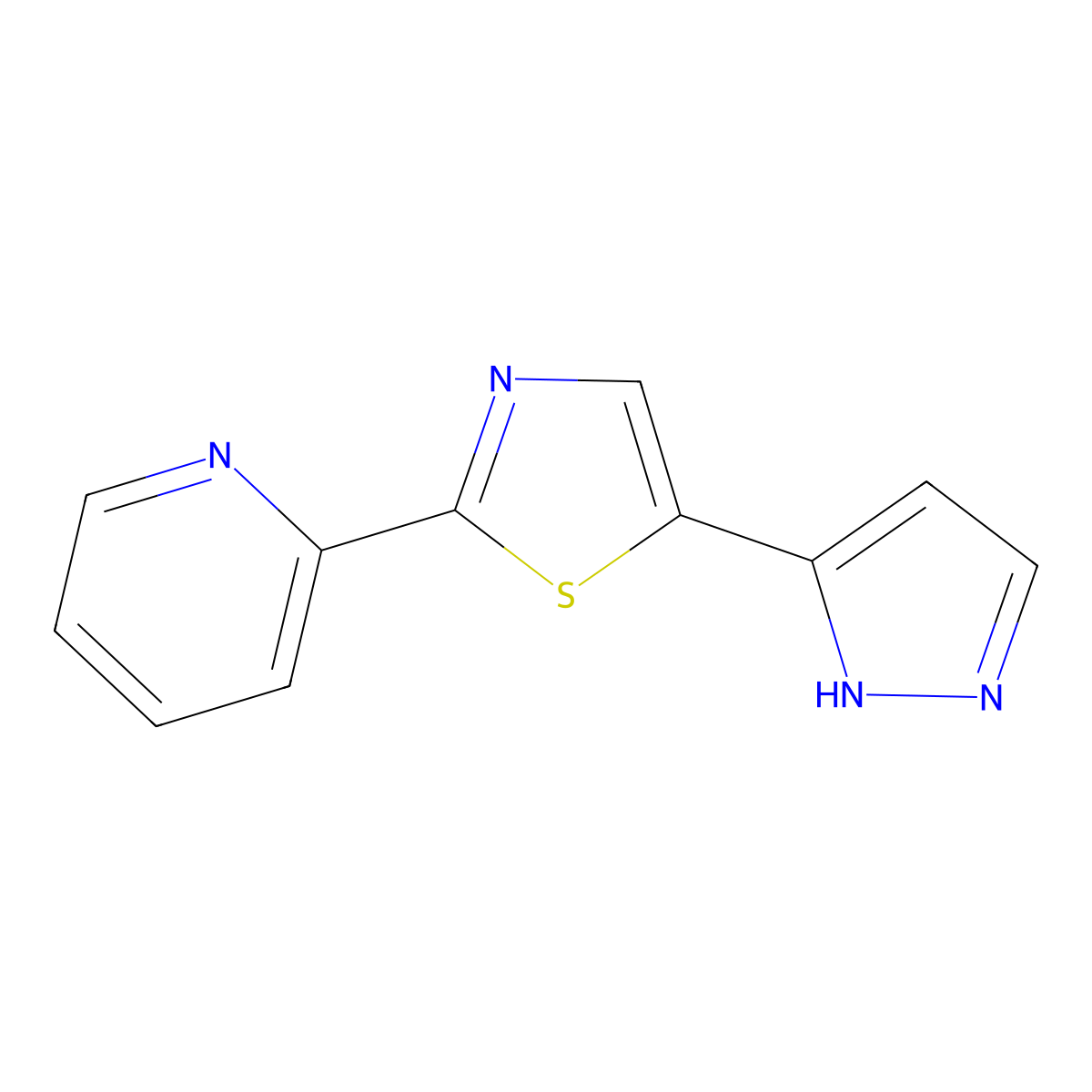 2-[5-(1H-pyrazol-5-yl)-1,3-thiazol-2-yl]pyridine molecular structure, CAS 1030857-14-7