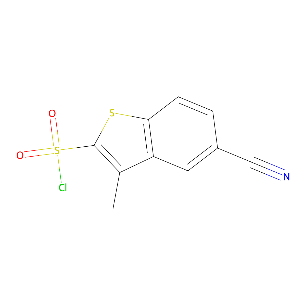 5-Cyano-3-methyl-1-benzothiophene-2-sulfonyl chloride molecular structure, CAS 1030857-85-2