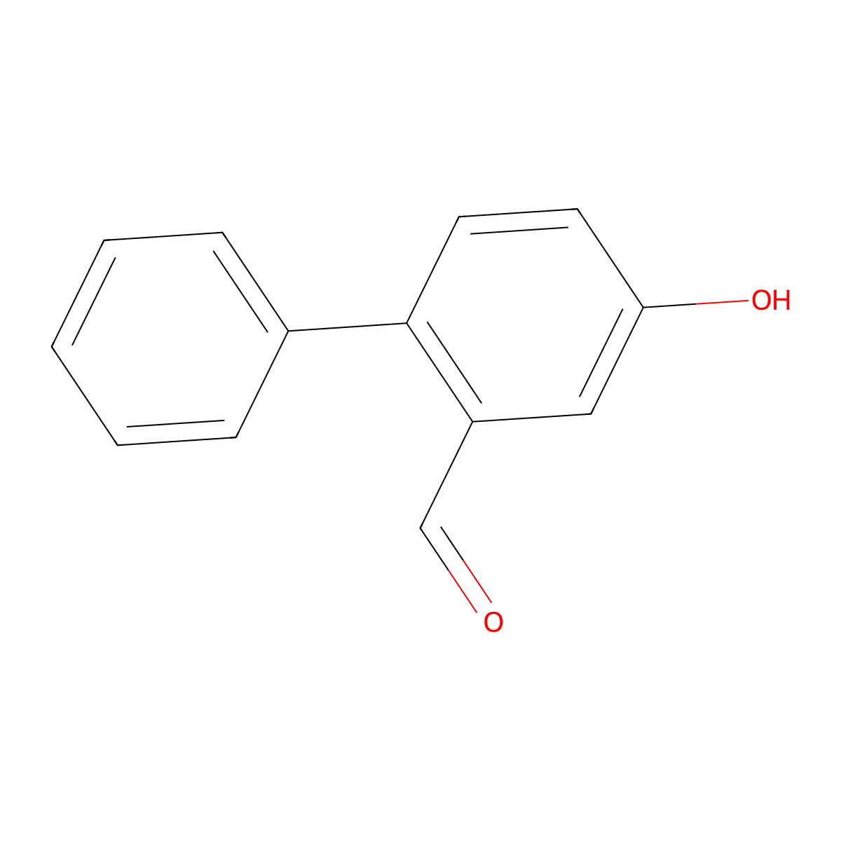 4-Hydroxybiphenyl-2-carboxaldehyde molecular structure, CAS 1030863-10-5