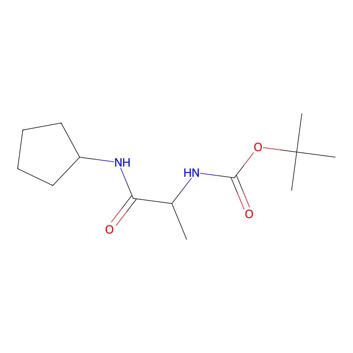 N-Cyclopentyl 2-(boc-amino)propanamide molecular structure, CAS 1030879-73-2