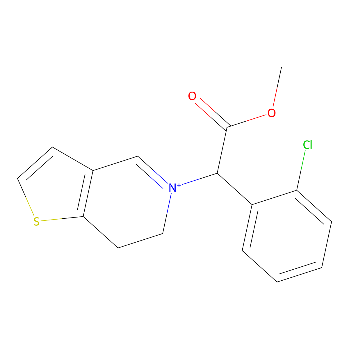 Clopidogrel pyridinium molecular structure, CAS 1030894-82-6
