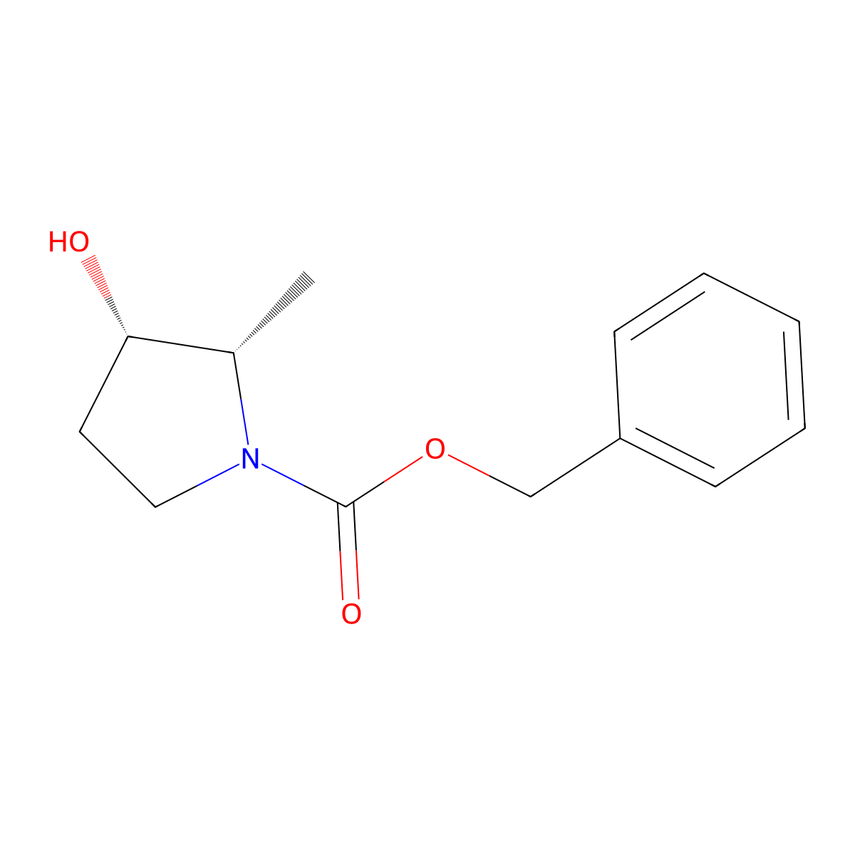 benzyl (2S,3S)-3-hydroxy-2-methylpyrrolidine-1-carboxylate molecular structure, CAS 1030899-56-9