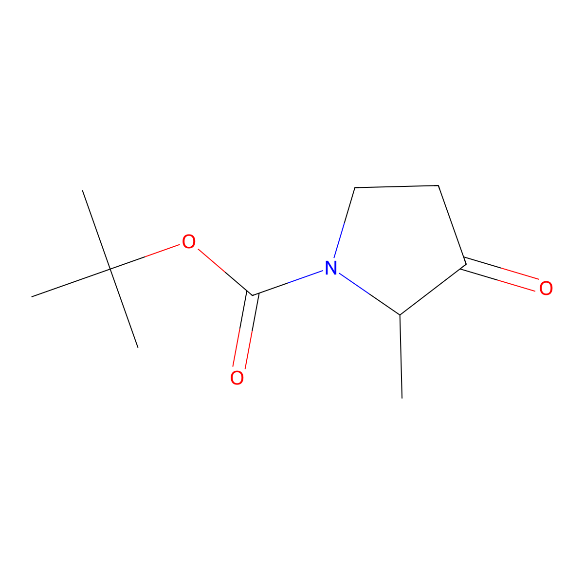 tert-butyl (2S)-2-methyl-3-oxopyrrolidine-1-carboxylate molecular structure, CAS 1030899-85-4
