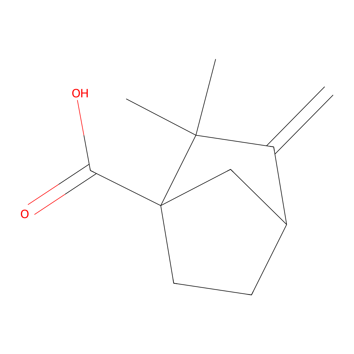 2,2-Dimethyl-3-methylenebicyclo(2.2.1)heptane-1-carboxylic acid molecular structure, CAS 10309-19-0