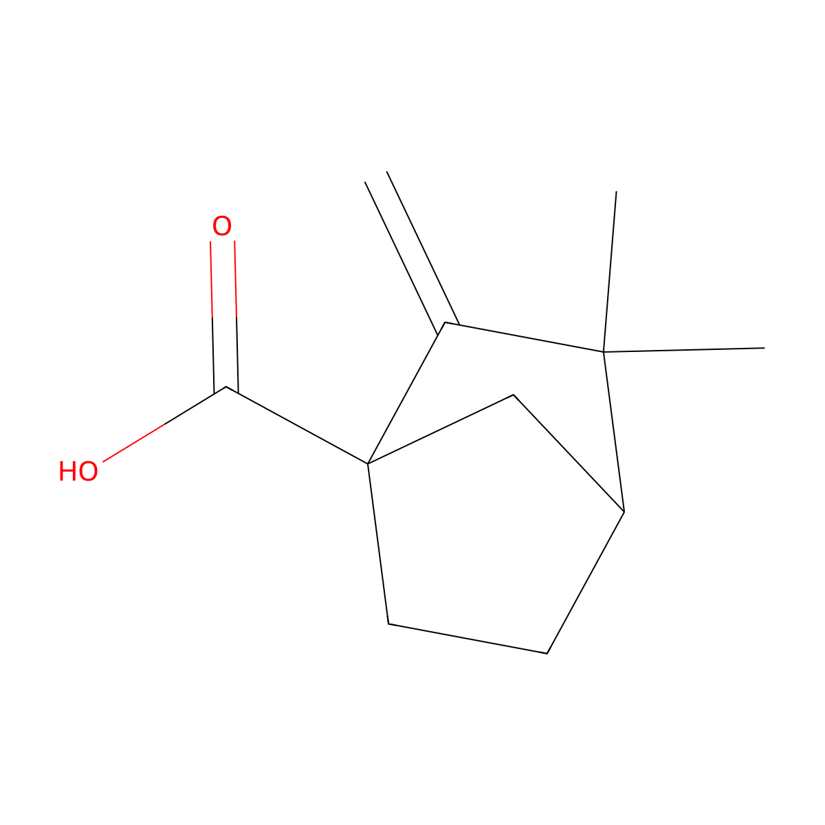 3,3-Dimethyl-2-methylenebicyclo[2.2.1]heptane-1-carboxylic acid molecular structure, CAS 10309-20-3