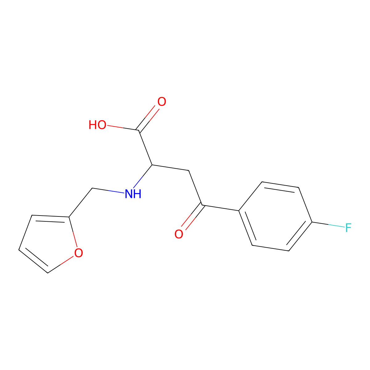 4-(4-Fluorophenyl)-2-((2-furylmethyl)amino)-4-oxobutanoic acid molecular structure, CAS 1030900-19-6