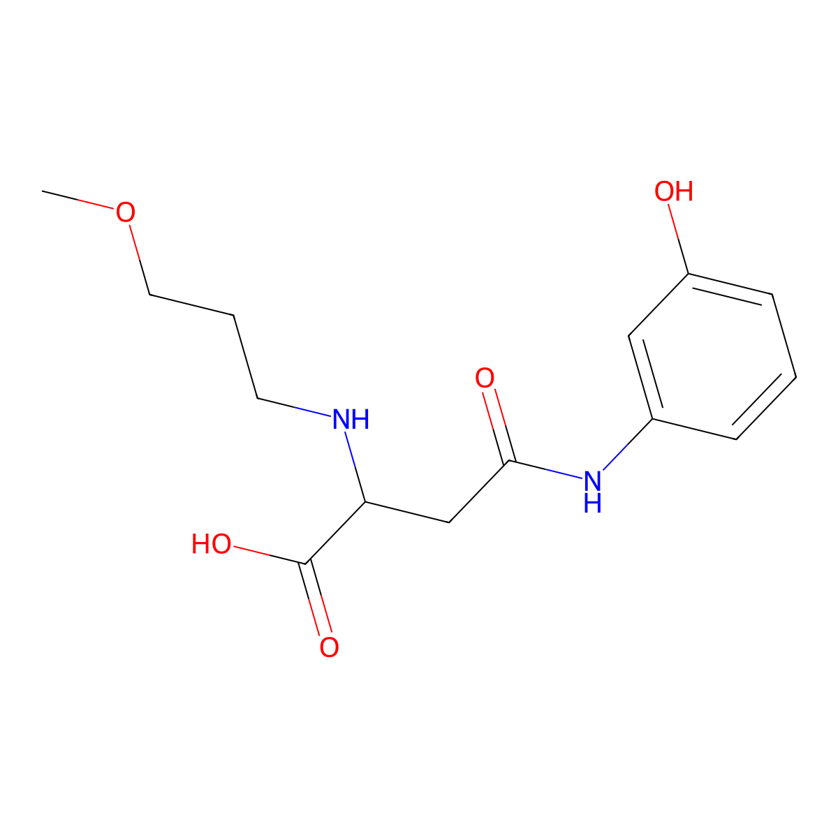 4-(3-Hydroxyanilino)-2-(3-methoxypropylamino)-4-oxobutanoic acid molecular structure, CAS 1030900-20-9
