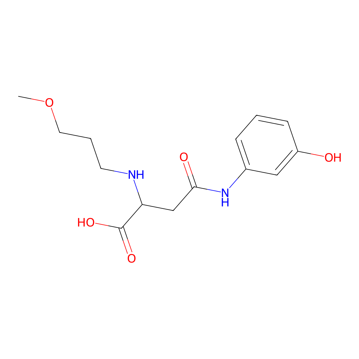 4-(3-Hydroxyanilino)-2-(3-methoxypropylamino)-4-oxobutanoic acid molecular structure, CAS 1030900-20-9