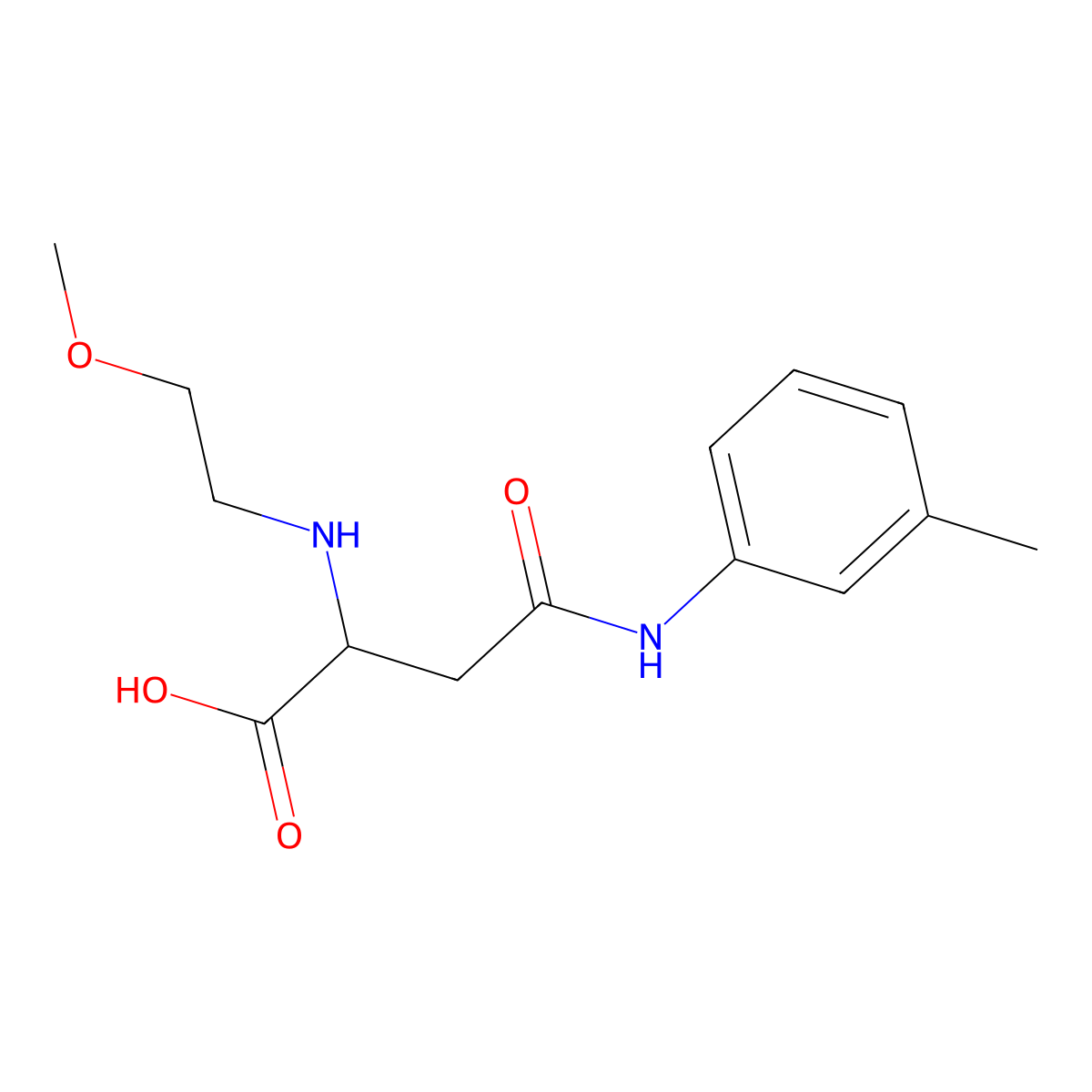2-((2-Methoxyethyl)amino)-4-oxo-4-(m-tolylamino)butanoic acid molecular structure, CAS 1030901-00-8