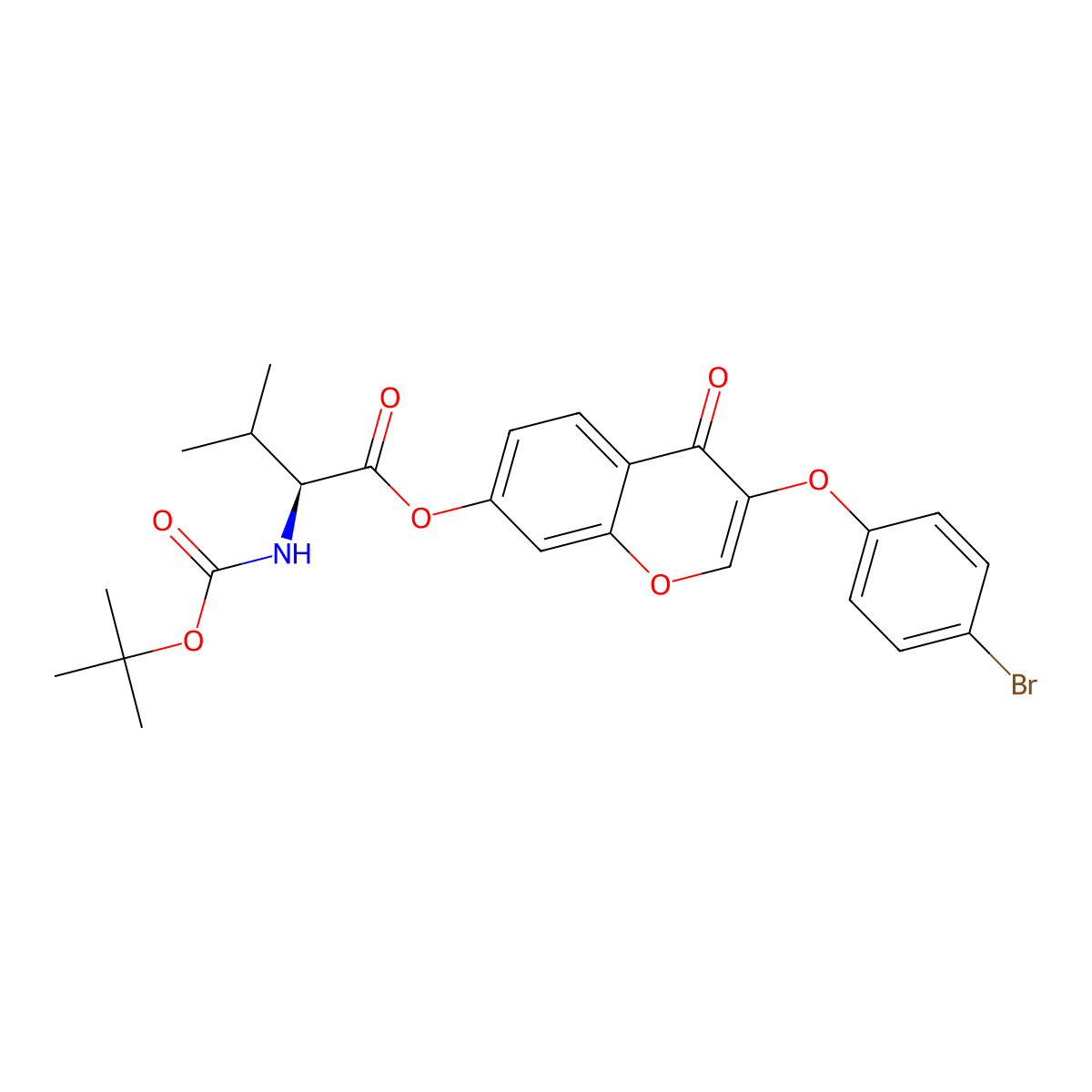 3-(4-bromophenoxy)-4-oxo-4H-chromen-7-yl N-(tert-butoxycarbonyl)-L-valinate molecular structure, CAS 1030912-82-3