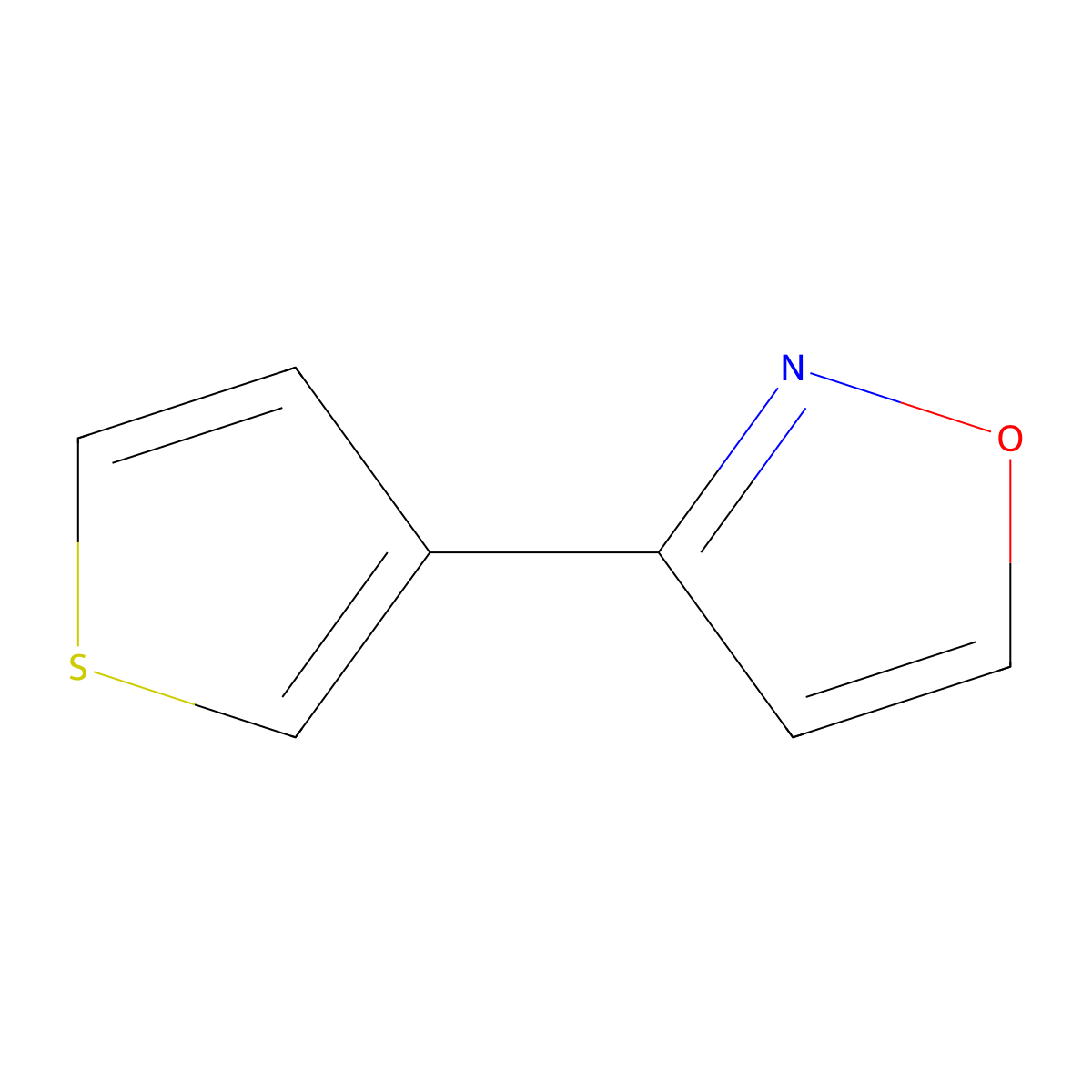 3-(Thiophen-3-yl)isoxazole molecular structure, CAS 103092-70-2