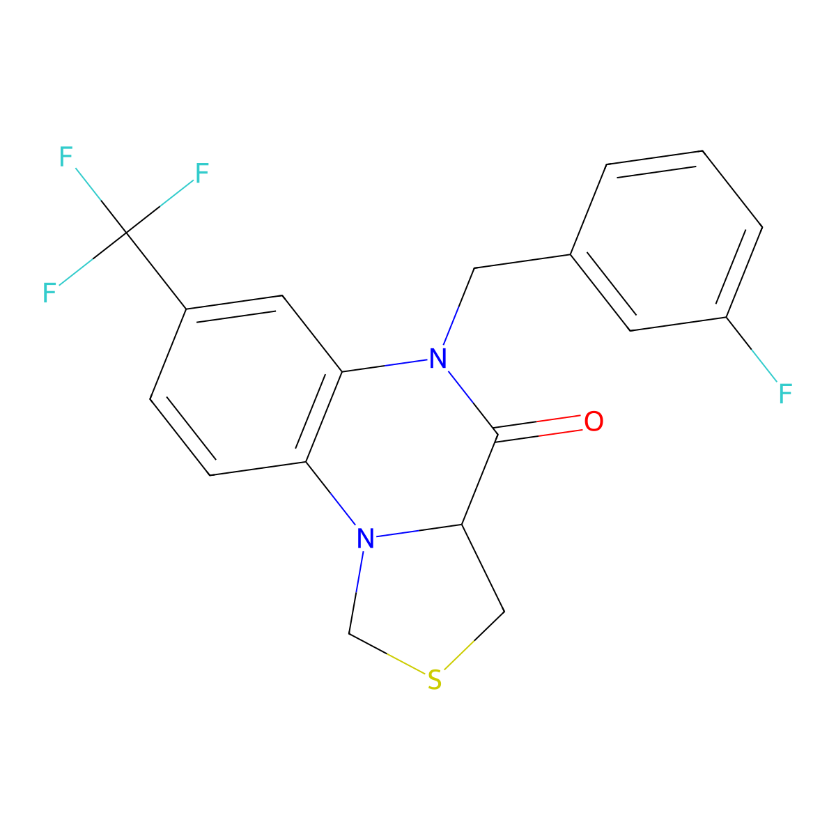 5-(3-fluorobenzyl)-7-(trifluoromethyl)-3,3a-dihydro[1,3]thiazolo[3,4-a]quinoxalin-4(5H)-one molecular structure, CAS 1030939-22-0