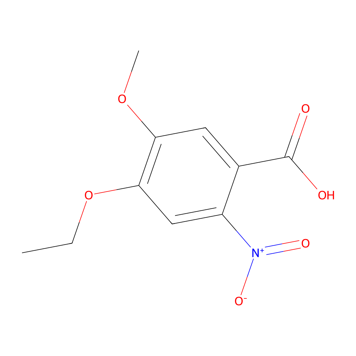 4-Ethoxy-5-methoxy-2-nitrobenzoic acid molecular structure, CAS 103095-48-3