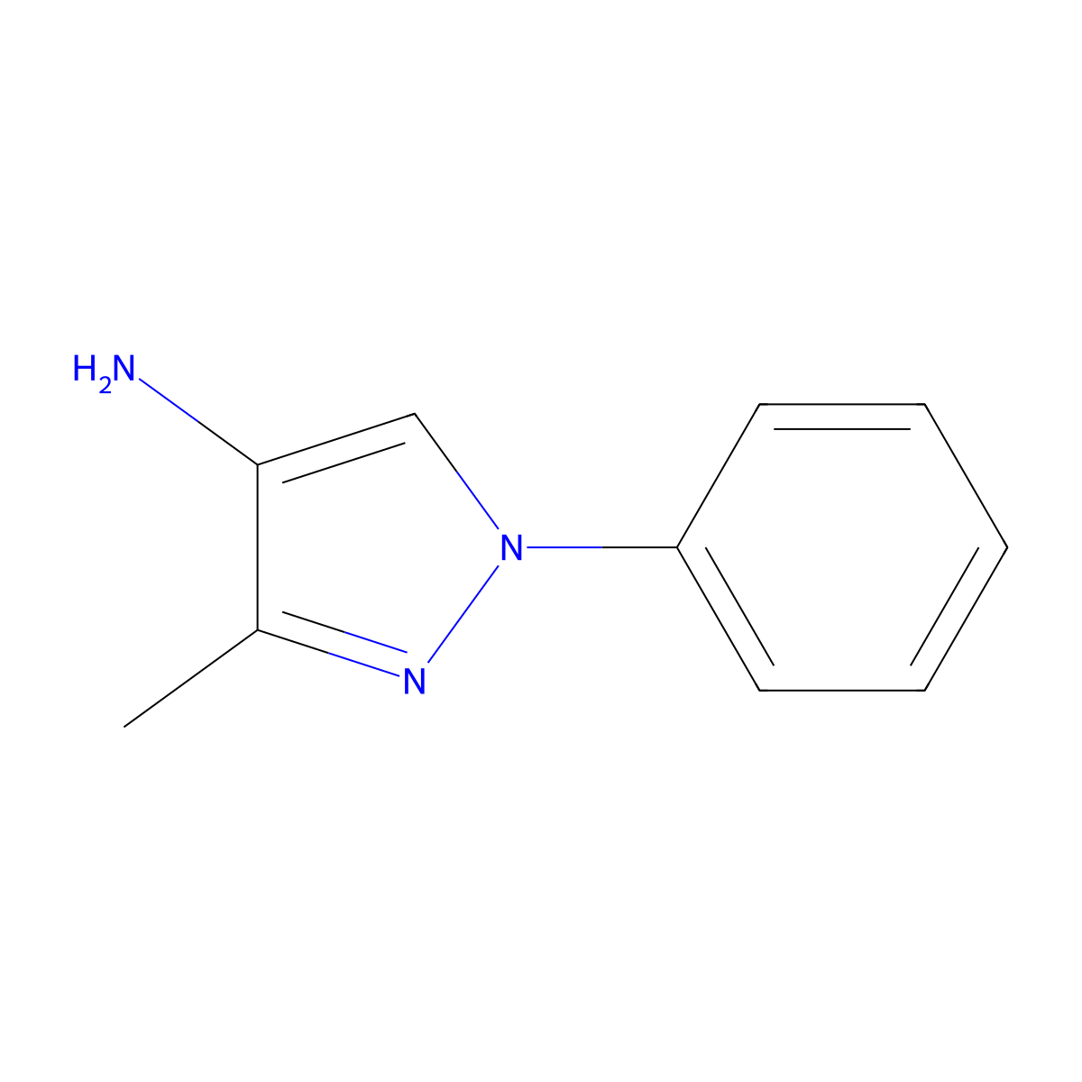 3-methyl-1-phenyl-1H-pyrazol-4-amine molecular structure, CAS 103095-51-8