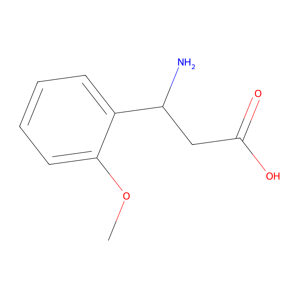 3-Amino-3-(2-methoxyphenyl)propanoic acid molecular structure, CAS 103095-63-2