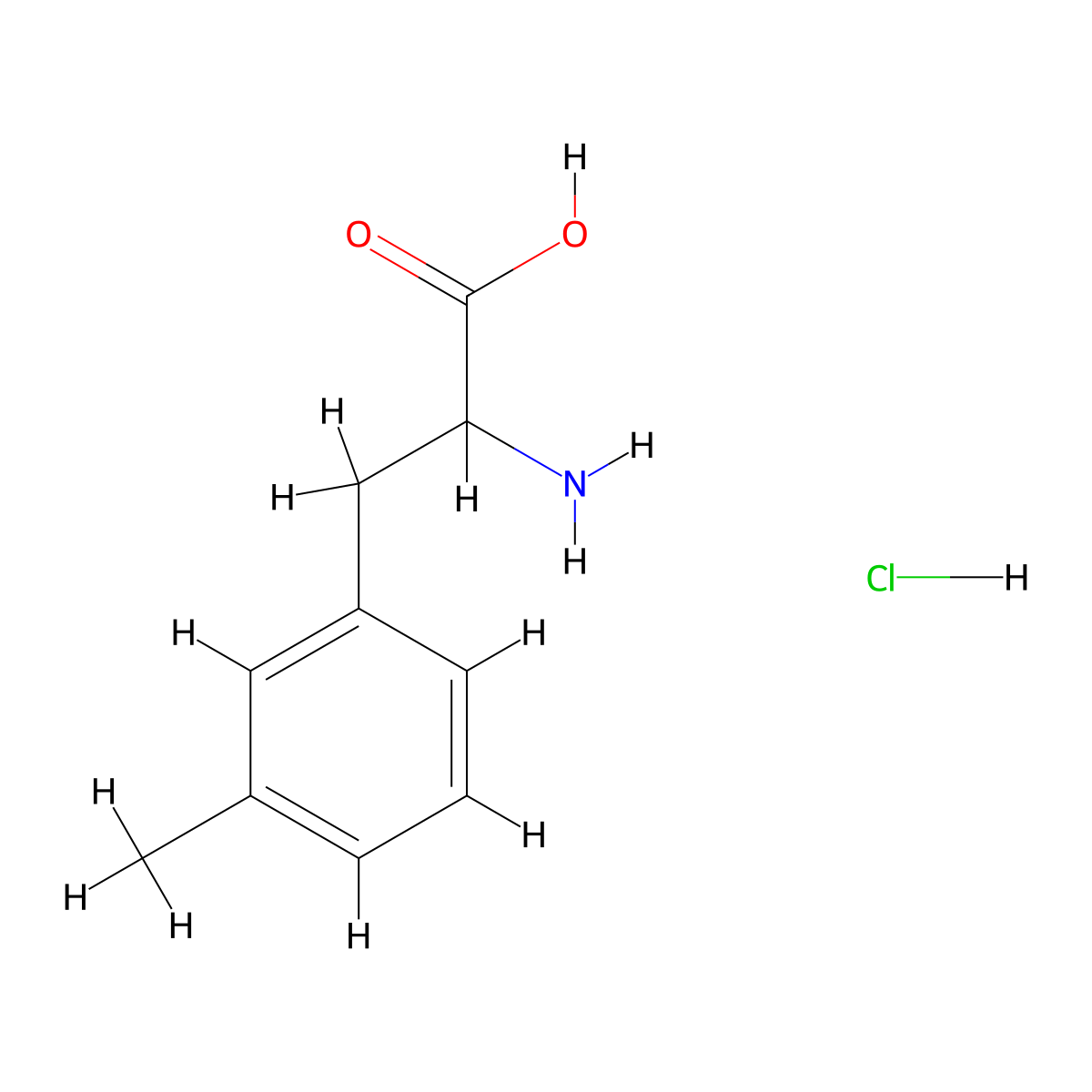 2-Amino-3-(3-methylphenyl)propanoic acid hydrochloride molecular structure, CAS 103095-94-9